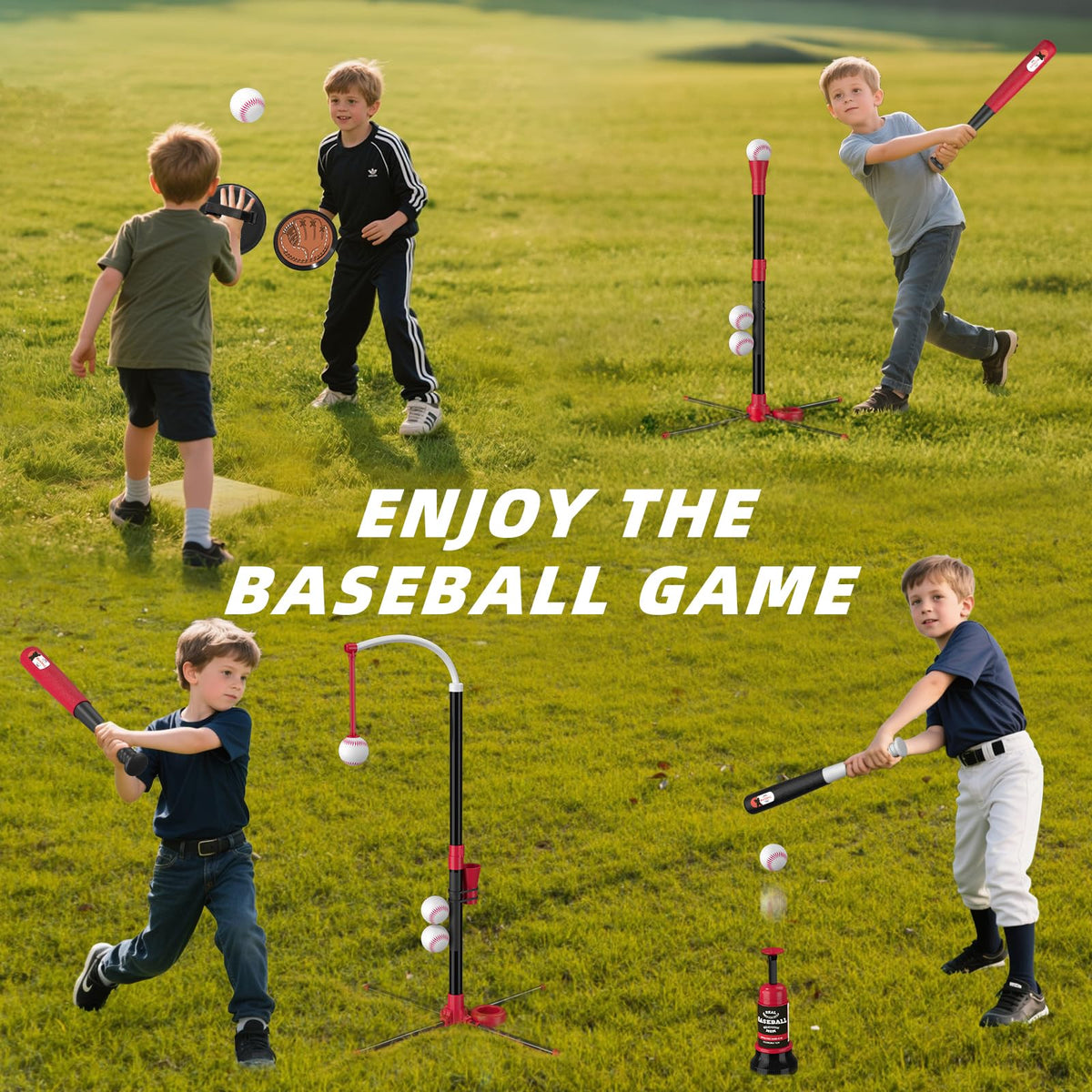 Wee Wonders 4-in-1 T-Ball adjustable stand adapts to growing skills for long-lasting fun