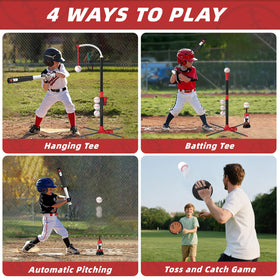 Wee Wonders 4-in-1 T-Ball tee popper provides automatic rebounds for active batting