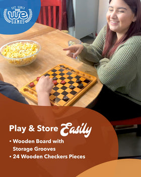WE Games portable travel checkers board ready for on-the-go fun.