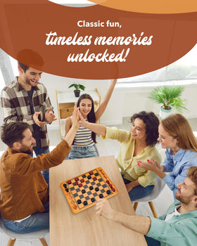 WE Games vintage-look wood grain adds timeless style to any shelf.