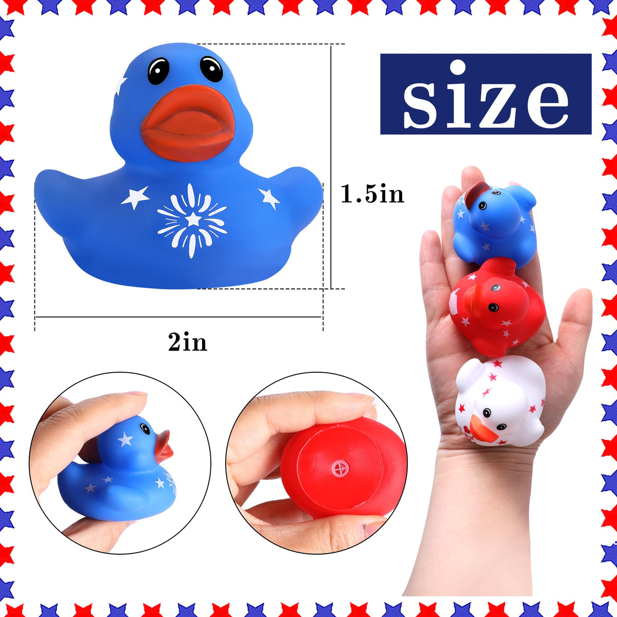 Wehhbtye white duck with I Love America, festive display