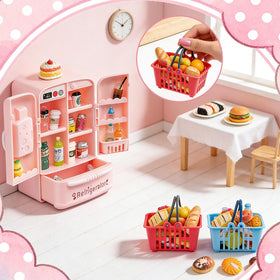 Wehoo dollhouse refrigerator with storage compartments
