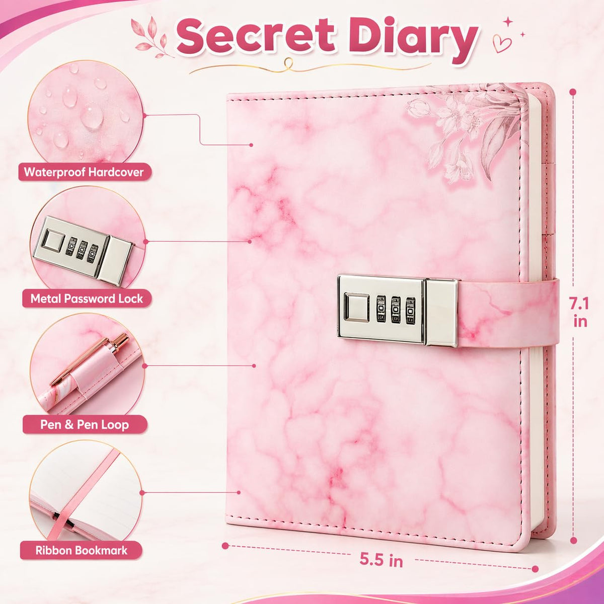 WeiAlico diary with 256 thick pages for daily writing and doodling.