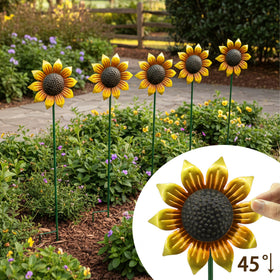 Weibefee sunflower metal yard art decor brightens flower beds.