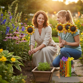 Weibefee sunflower wind spinner creates gentle movement in breeze.