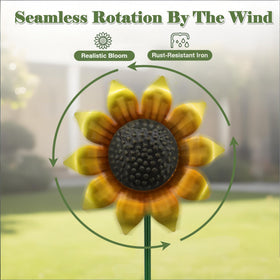 Weibefee sunflower yard decor along pathways creates welcoming visuals.