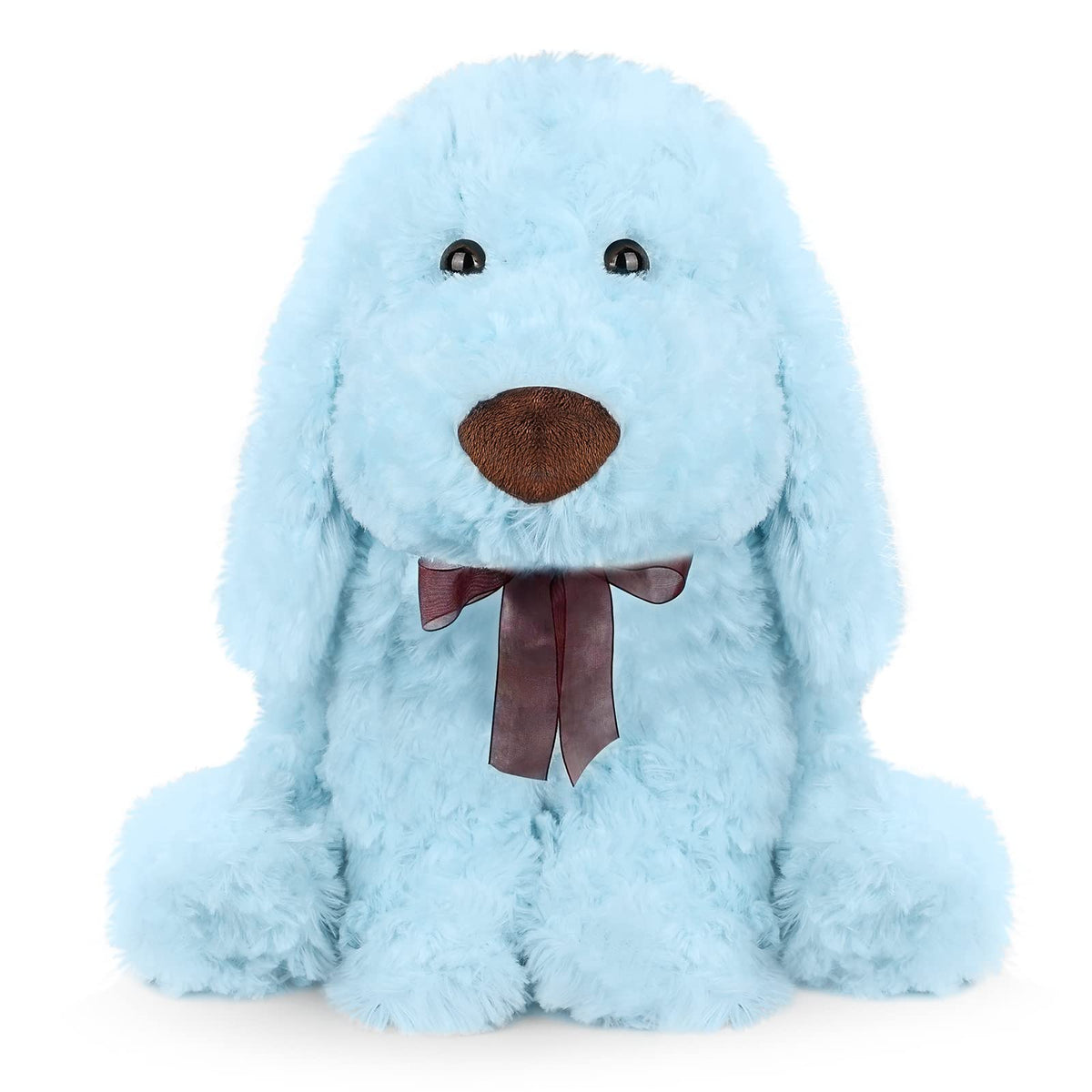 WEIGEDU blue goldendoodle plush front view, ideal cuddle buddy for kids