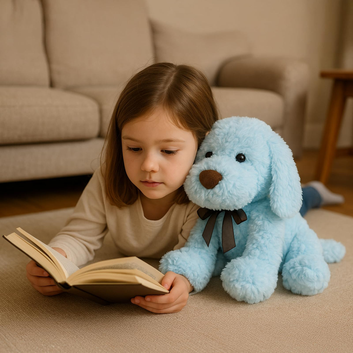 WEIGEDU blue goldendoodle plush soft fur texture, extra cozy touch