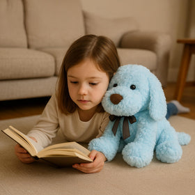 WEIGEDU blue goldendoodle plush soft fur texture, extra cozy touch