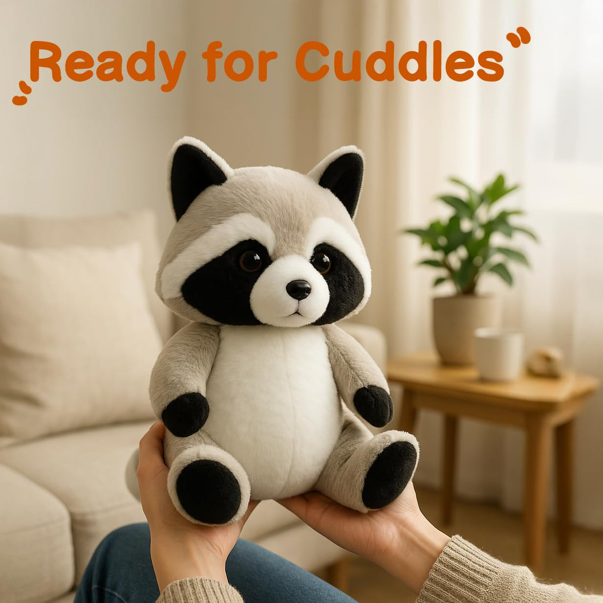 WEIGEDU Coon raccoon plush soft materials for durable hugs.