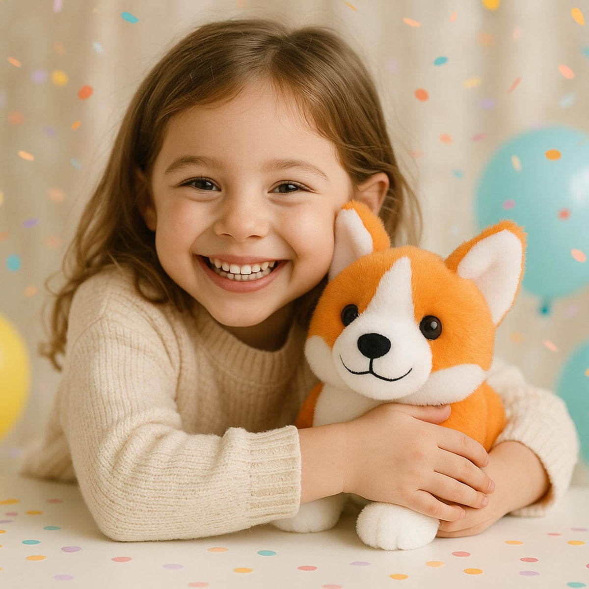 WEIGEDU Corgi Plush Toy shows orange and white fur for lifelike charm and comfort.