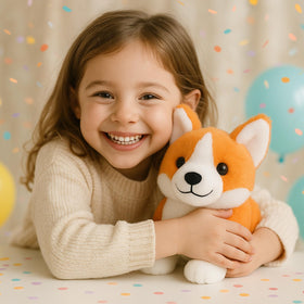 WEIGEDU Corgi Plush Toy shows orange and white fur for lifelike charm and comfort.