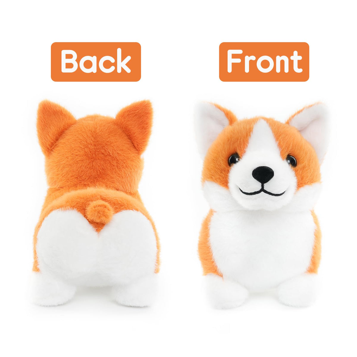 WEIGEDU Corgi Plush Toy with upright ears adds playful character to any shelf.