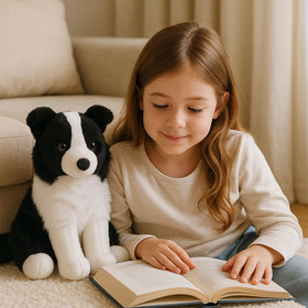 WEIGEDU cuddly border collie puppy plush ideal for imaginative play