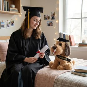 WEIGEDU cuddly graduation puppy plush ready as a gift