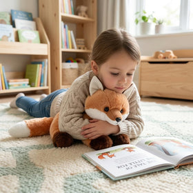 WEIGEDU cuddly fox teddy 13in, kid-friendly companion