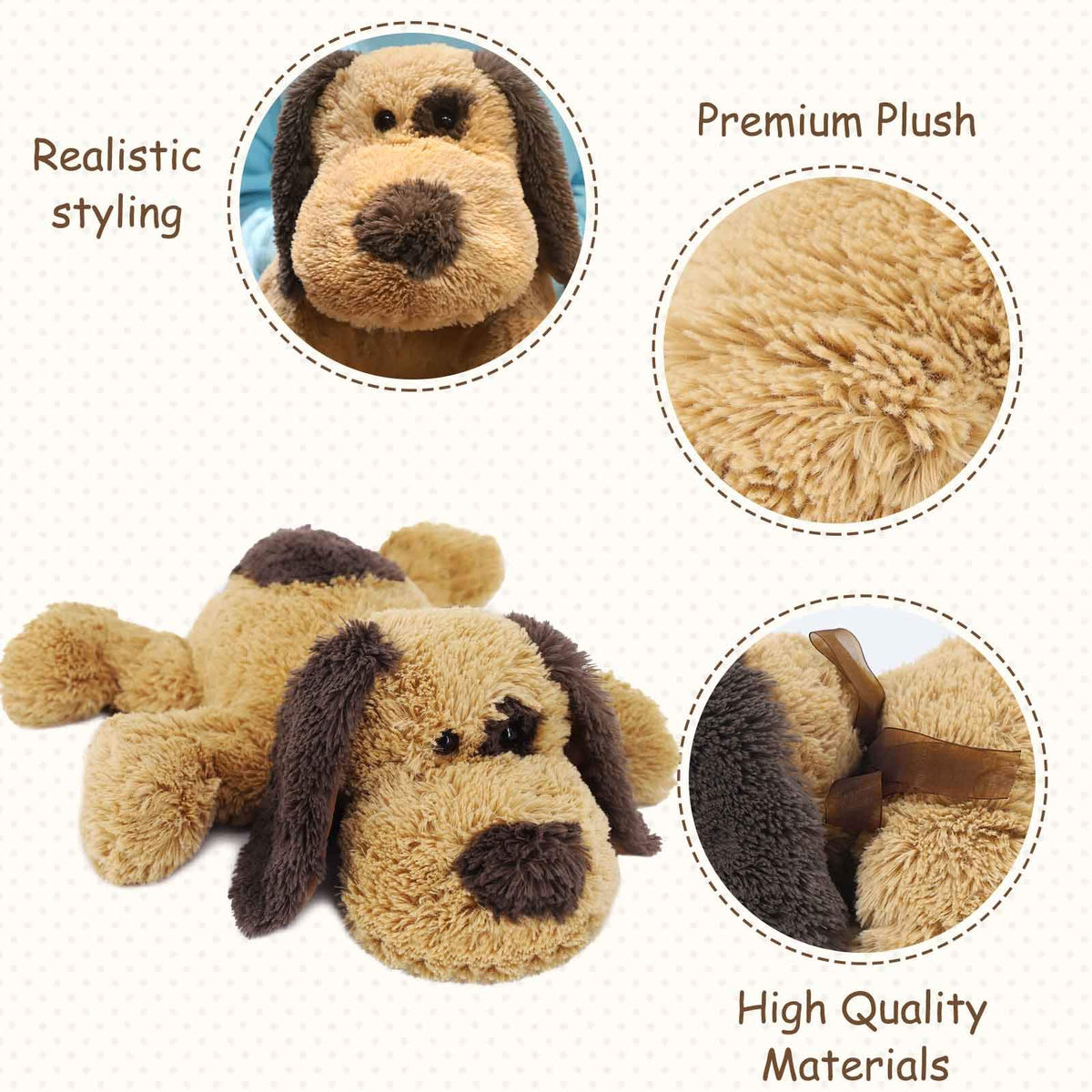 WEIGEDU floppy-dog-puppy sleep-time companion for bedtime comfort