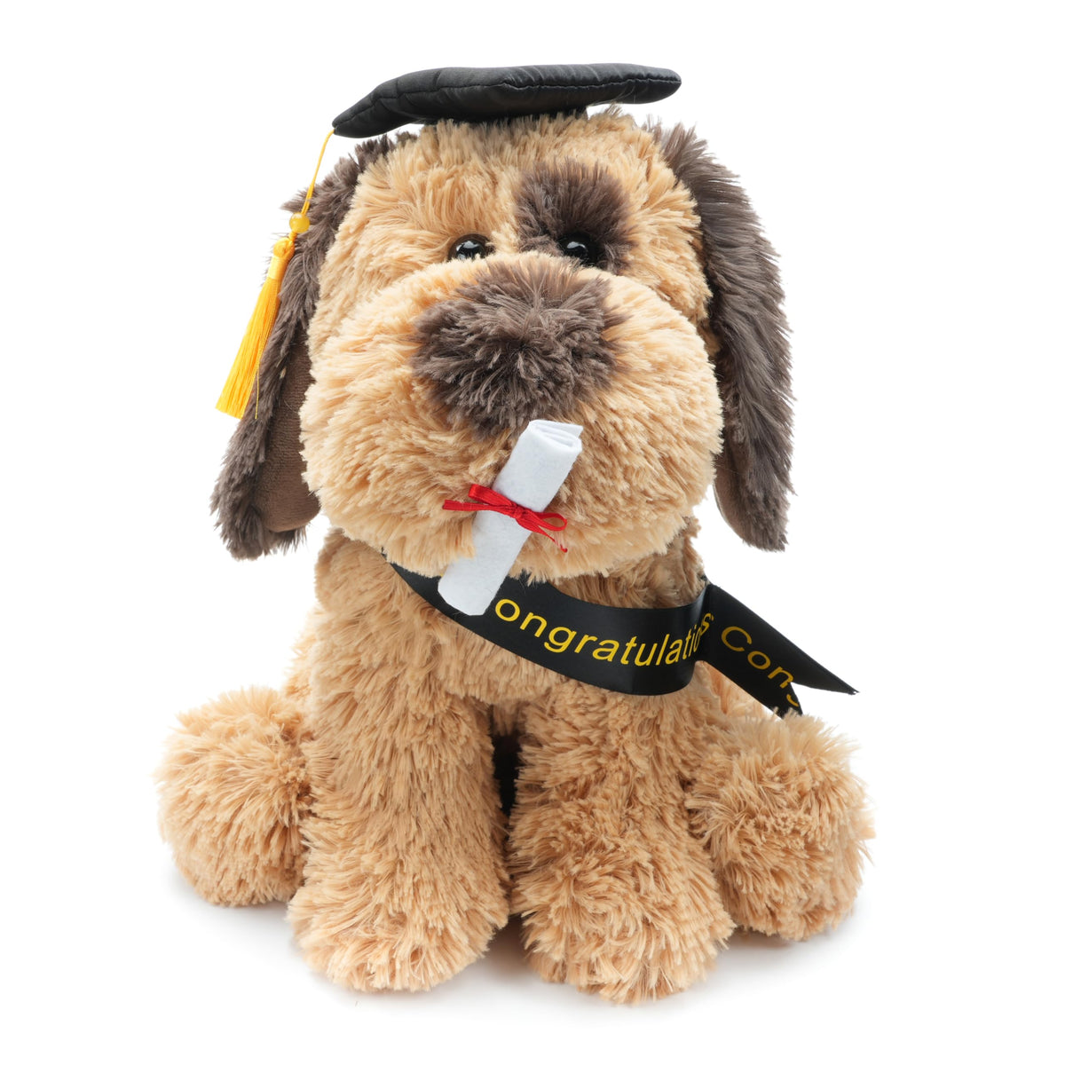 WEIGEDU graduation dog plush with diploma tassel for celebratory gifting