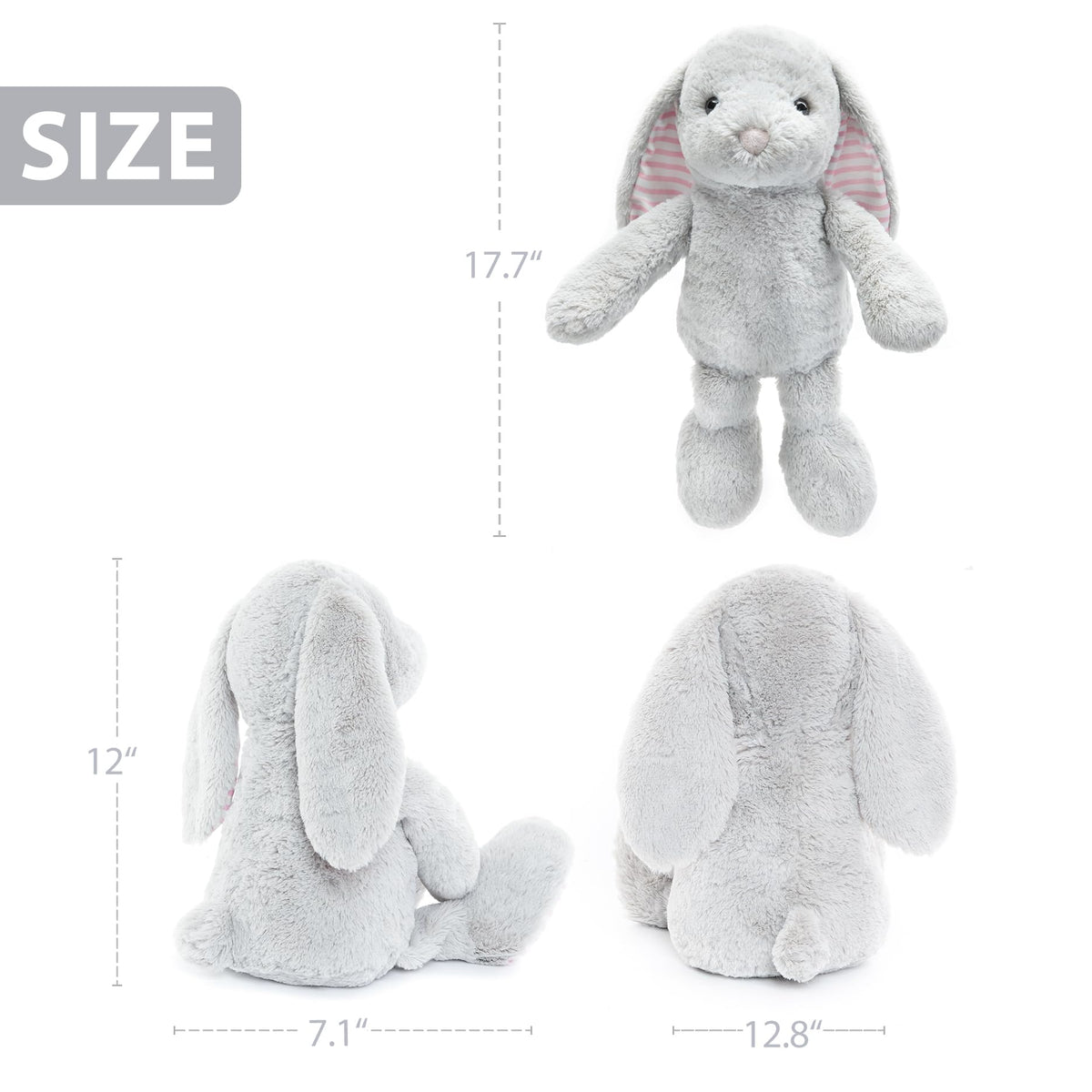 Durable stitching on WEIGEDU bunny supports repeated use.