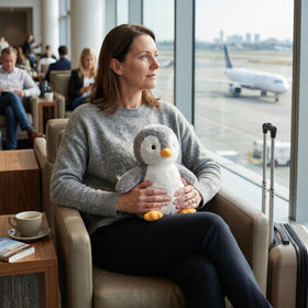 WEIGEDU King Penguin bedtime companion, comforting friend for kids at night.