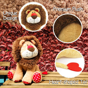 WEIGEDU Love Lion heart-tail close-up emphasizes warm accents for bedtime cuddles.