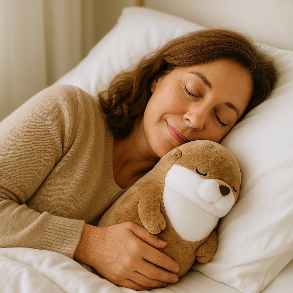 WEIGEDU Otter plush with hairy fluffy fur for extra softness and hugs.
