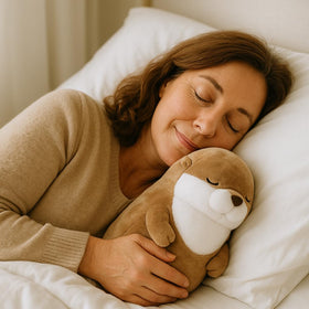 WEIGEDU Otter plush with hairy fluffy fur for extra softness and hugs.