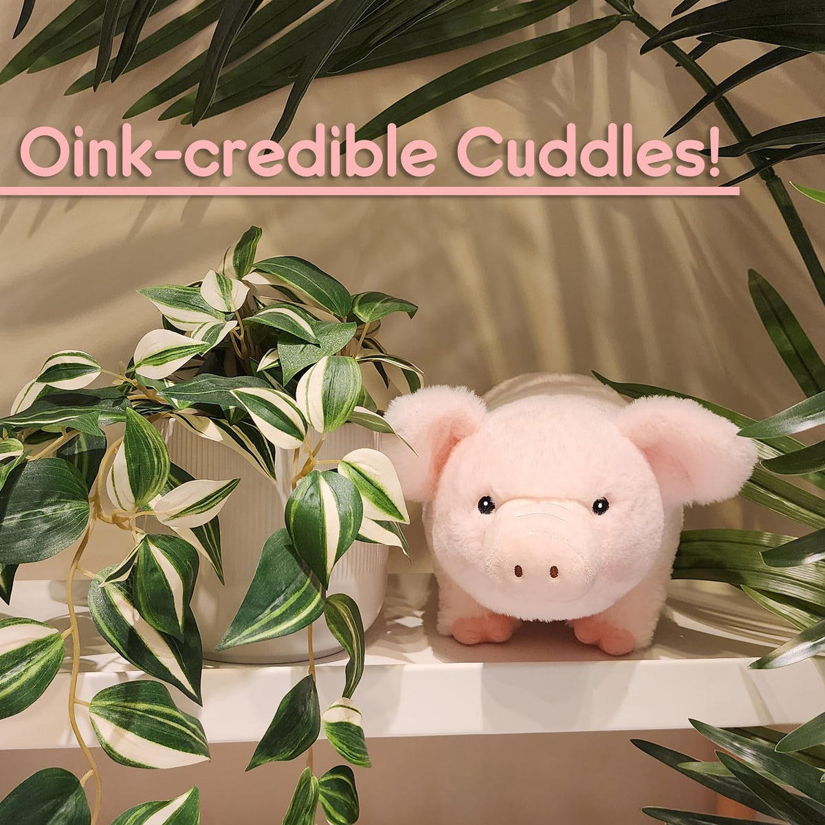 WEIGEDU pink piglet for playtime, nursery decor, and bedtime stories.