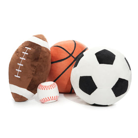 WEIGEDU plush football toy with bright colors for cozy toss-and-catch