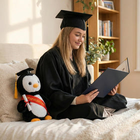WEIGEDU plush penguin decor gift, a charming addition to desks, shelves, and party tables