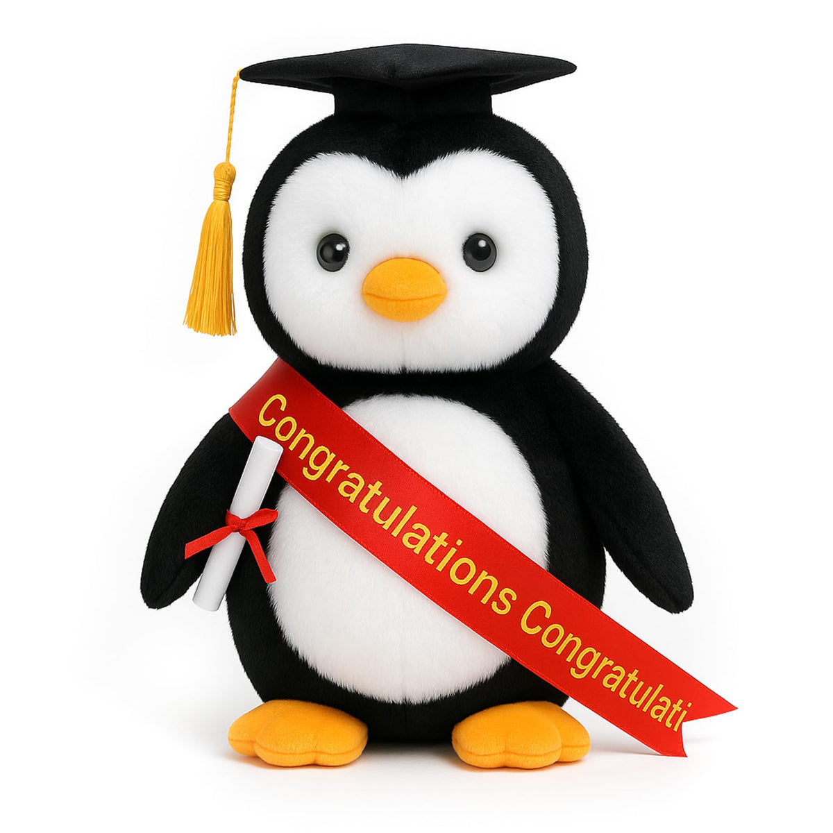 WEIGEDU plush penguin with graduation tam hat, perfect celebratory gift for grads