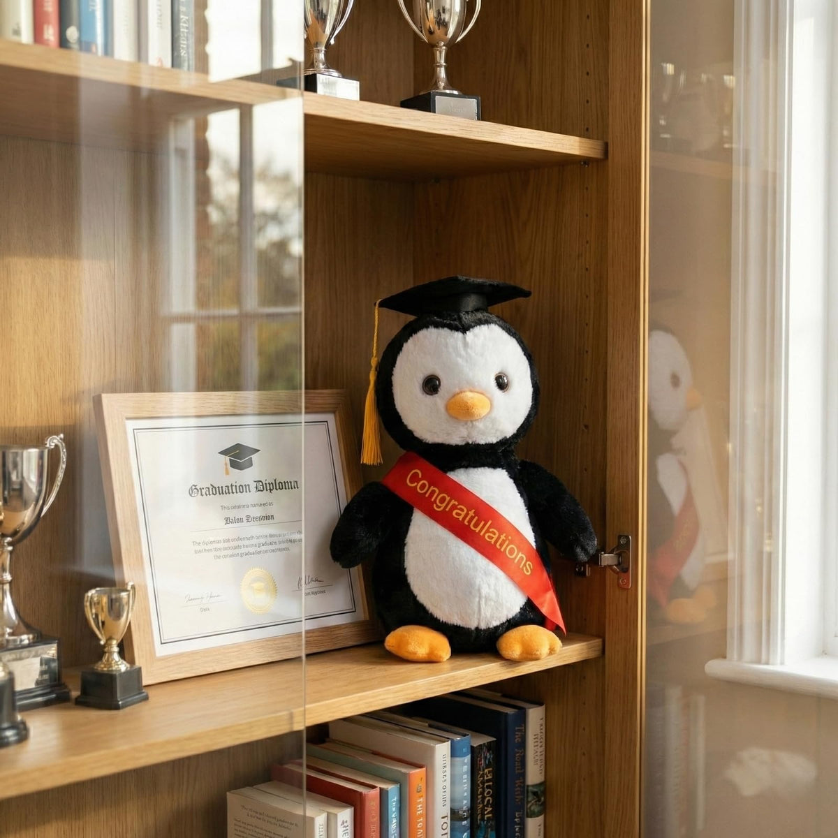WEIGEDU huggable penguin plush, perfect for comforting graduates and fans of cute toys