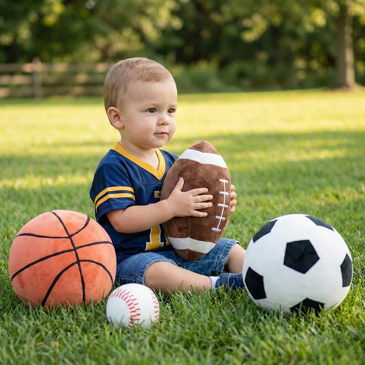 WEIGEDU plush soccer ball toy, squeezable texture for gentle kicks