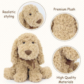 WEIGEDU 11.8-inch Goldendoodle plush size, kid-friendly portable companion.