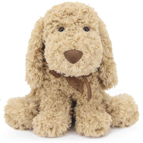 WEIGEDU Goldendoodle plush face, soft cuddly toy ideal for comforting kids.