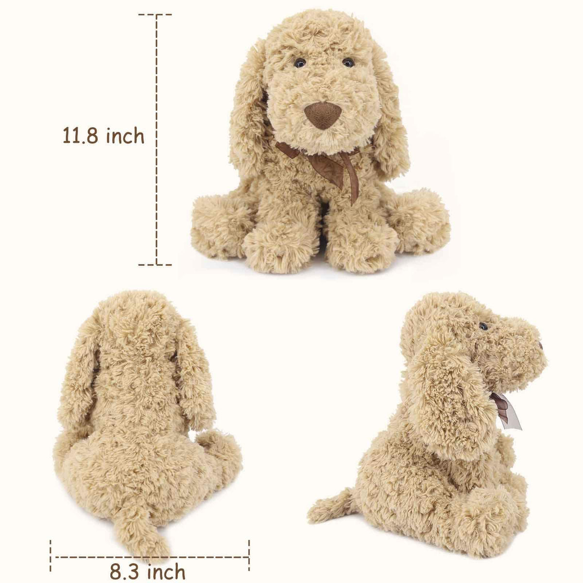 WEIGEDU Goldendoodle plush toy for kids, ideal for birthdays or holidays.