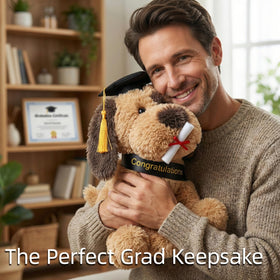 WEIGEDU durable stitching on graduation plush for longevity