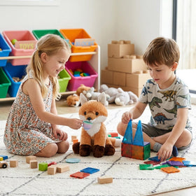 WEIGEDU realistic fox plush toy for imaginative learning