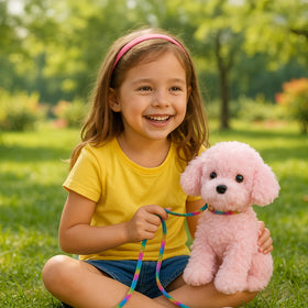 WEIGEDU adorable pink dog plush makes a great birthday gift.