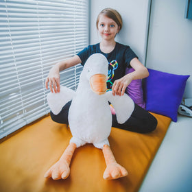 WEIGEDU white goose plush large size for kids and babies