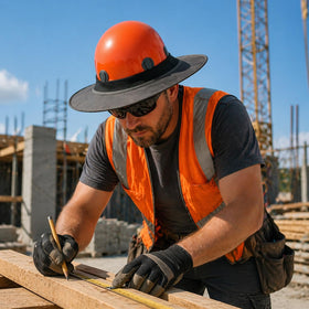 Weiking compact travel sun hat stays handy between job sites