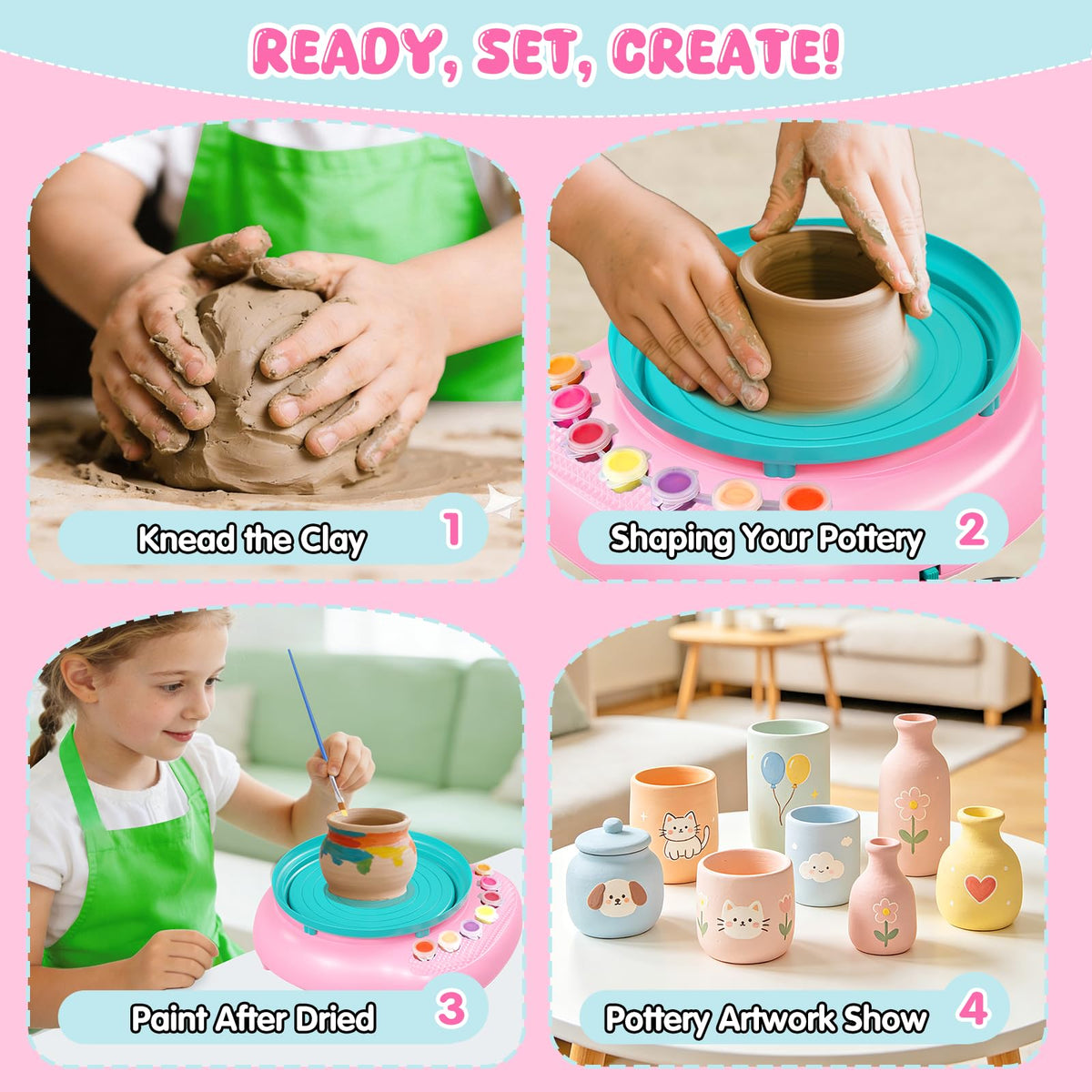 Weilem apron and easy-clean design keeps clothes tidy during crafts.
