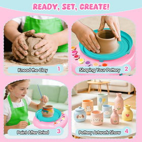 Weilem apron and easy-clean design keeps clothes tidy during crafts.
