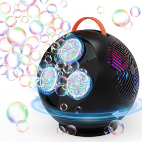 Weilim Bubble Machine with 360° LED rotation for magical night bubbles.
