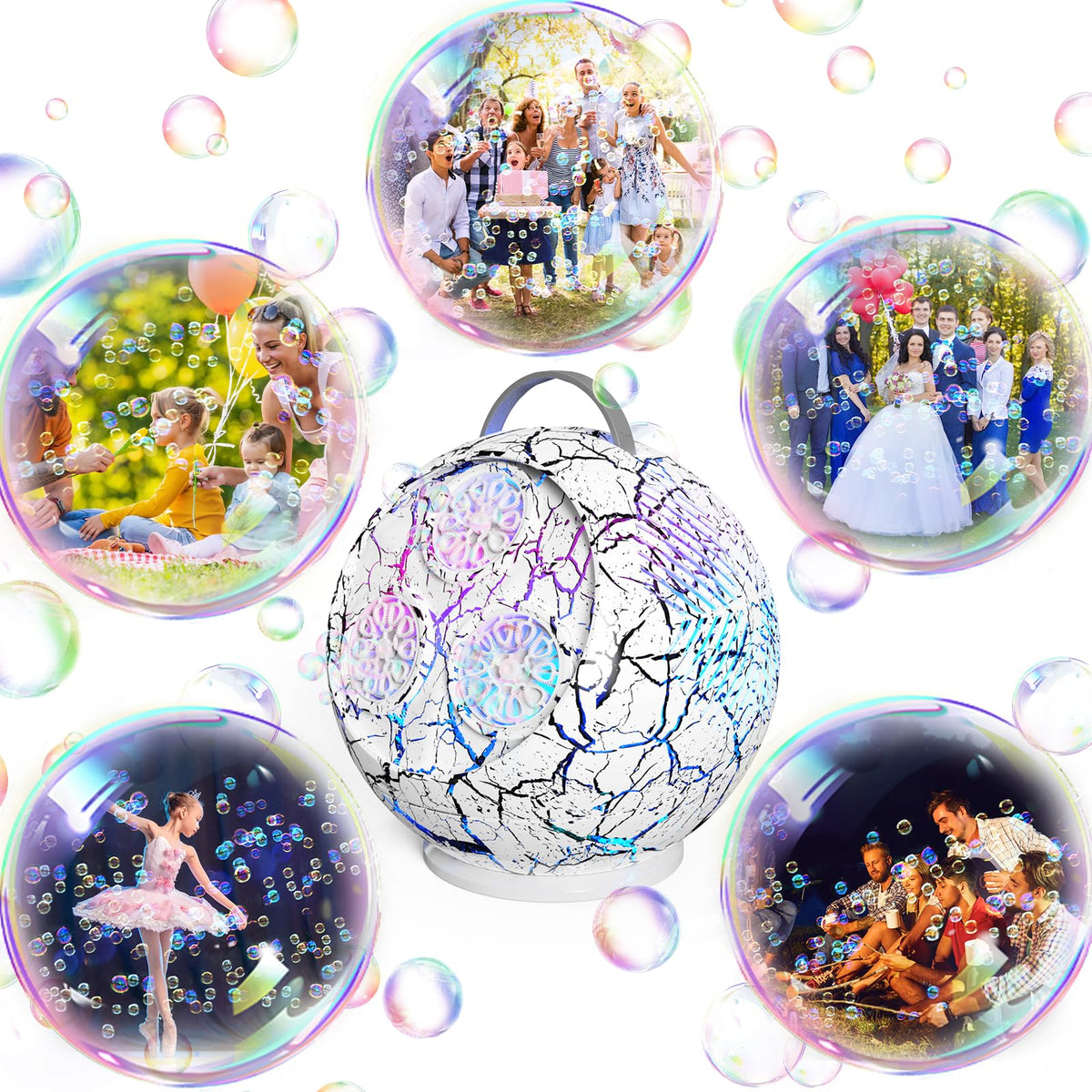 Weilim LED glow and bubbles brighten nighttime weddings and gatherings