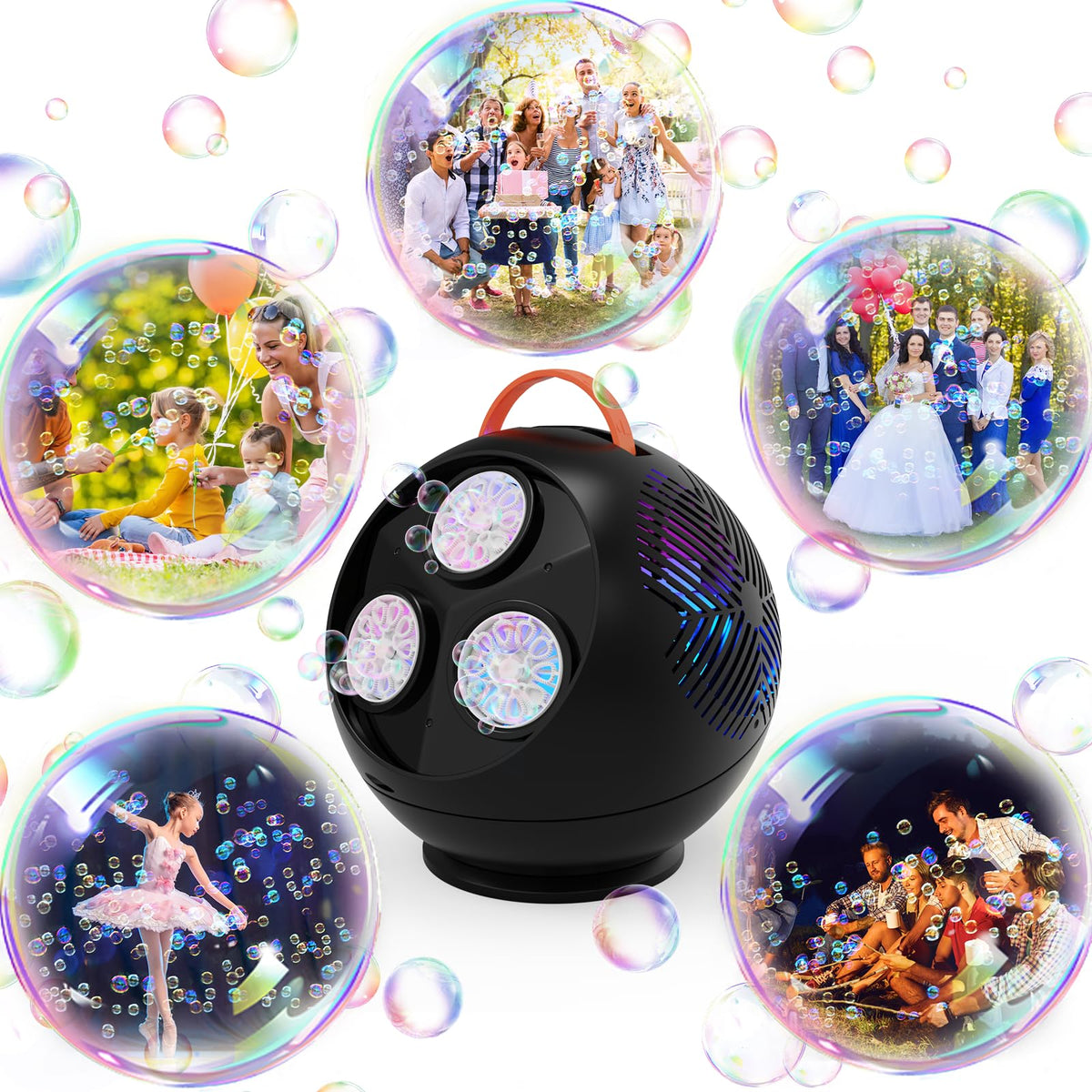 Weilim Bubble Machine ideal for weddings, birthdays, and Easter celebrations.