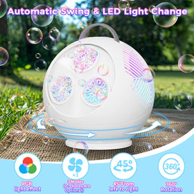 Weilim Bubble Machine with water-tight enclosure reduces spills during use.