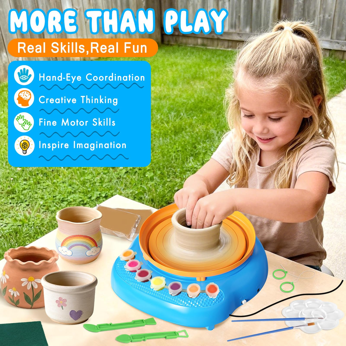 Weilim foot pedal gives kids control over wheel speed for safe learning.