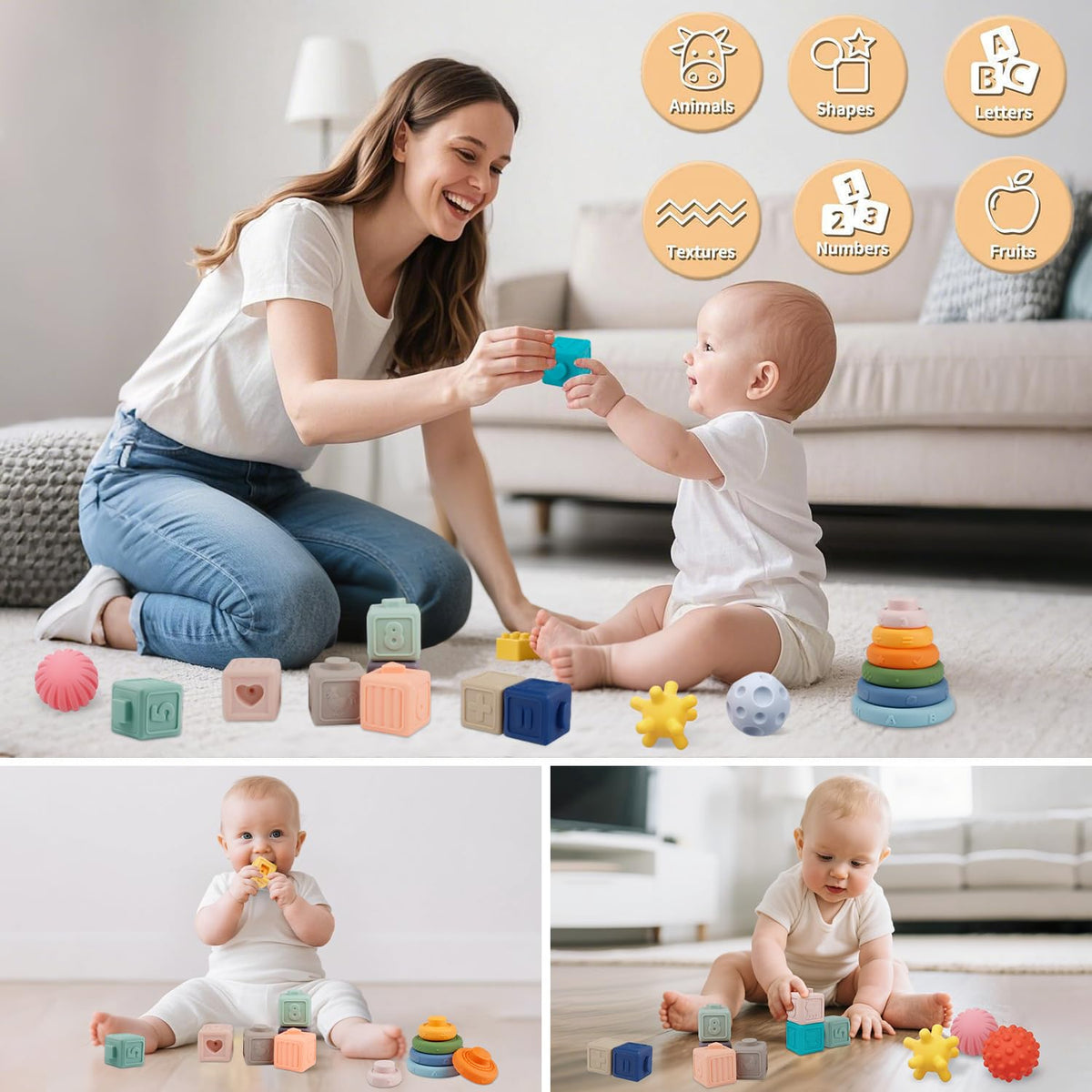 Weilim bath time toys for splashy water play and learning