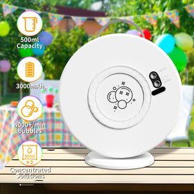 Weilim portable bubble maker travels easily for outdoor events.